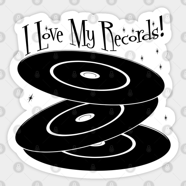 I Love My Records Sticker by skycloudpics